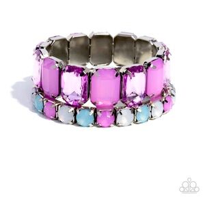 Elegant Pink and Blue Gemstone Bracelet